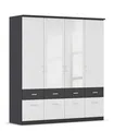 Produktbild: Rauch Bremen Kleiderschrank Drehtürenschrank Schlafzimmer mit Spiegel Grau Weiß