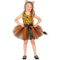 Produktbild: Kinderkostüm Tiger Braun 110 3-4 Jahre Petticoat Kleid mit Schwanz Haarreif