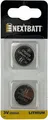 Produktbild: NextBatt Knopfzellenbatterie CR2025, 3V - 2er-Pack