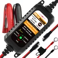 Produktbild: MOTOPOWER MP00205A 12V 800mA Fully Automatic Battery Charger/Maintainer for Cars, Motorcycles, ATVs, RVs, Powersports, Boat and More. Smart, Compact and Eco Friendly