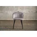 Produktbild: KAWOLA Stuhl SALLY Esszimmerstuhl Velvet silber Fuß schwarz