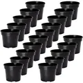 Produktbild: Garronda Blumentopf Kunststoff Pflanztopf Rund Kräutertopf Anzuchttöpfe Blumentopf Schwarz Für Innen Und Aussen 13cm Gd-0025 (20 Stück Schwarz, ⌀ 13 Cm H 10,5 Cm)