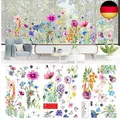 Produktbild: Fensterbilder Frühling Selbstklebend Fensteraufkleber Fenstersticker Blumen