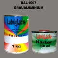 Produktbild: 1,5 kg Set Acryl Lack im Farbton RAL 9007 SET 1 kg Lack glänzend+0,5l Härter