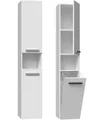Produktbild: ibonto Hochschrank Badezimmerschrank mit Korb & flexibler Türöffnung - Platzsparend