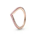Produktbild: PANDORA Timeless Wishbone Funkelnder Rosafarbener Ring aus 14 Karat Rosévergoldeter Metalllegierung mit Cubic Zirkonia, Größe: 56, 186316C02-56