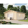 Produktbild: Palmako Holzgarage Roger mit Sektionaltor Natur 450 cm x 550 cm