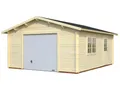 Produktbild: Holzgarage Bausatz 44mm Garage ROGER 470x570cm mit Sektionaltor 44mm Blockbohle