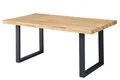 Produktbild: Stolkom Sp.z.o.o. Esstisch in Eiche, schwarz, Massivholz, Metall - 180x76x100cm (BxHxT)