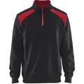 Produktbild: Blakläder® Sweater mit Half-Zip 2-farbig 3353 1158 in div. Farben - schwarz/rot - 3XL