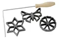 Produktbild: Waffelbäckerei Set 3 Formen Rosetten Stahlguss Holzgriff Grau 28cm Westmark
