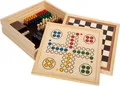 Produktbild: Spielesammlung 7 Klassiker, Ludo, Schach, Halma, Dame, Mühle, Domino, Würfel