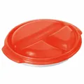 Produktbild: Rotho Micro Clever Mikrowellenteller 0,75l Weiß Rot Kunststoff 25,5cm