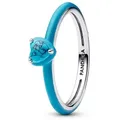 Produktbild: Pandora Fingerring Damenring Herz aus 925er Silber, türkise Emaille von PANDORA ME blau 50