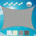 Produktbild: Sol Royal Sonnensegel rechteckig 2x3m Wasserdurchlässig HDPE Atmungsaktiver Balkon Terrasse Segeltuch UV Sonnenschutz Segel Garten Pool Camping Grau – Shade Sails HS9