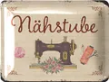 Produktbild: LANOLU Retro Blechschild Nähen Deko Geschenk für Näherin - NÄHSTUBE Schild - Farmhouse Deko für Nähzimmer - Geschenke für Nähbegeisterte - vintage Metallschild 15x20cm