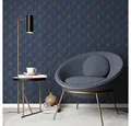 Produktbild: Erismann Vliestapete Art Deco Fächer Motiv Blau Gold Metallic 10451-08 Elle Decoration