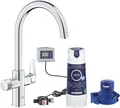 Produktbild: Grohe Blue Pure BauCurve Küchenarmatur mit 5 Phasen Filter Größe S und Zähler Chrom