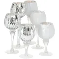 Produktbild: Windlicht Minou Glas H 20/25/30cm silber matt/glänzend 3er Set