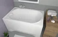 Produktbild: ECOLAM Badewanne Wanne Acryl Mini Rechteck 100x65 Schürze Füße Silikon Ablaufgarnitur Ab- und Überlauf Automatik GRATIS Komplett-Set