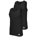 Produktbild: adidas Sportswear Tanktop Active Flex Cotton Ergonomic (2er Pack) mit belüfteter Netzpasse am Rücken, elastisch, Rundhalsausschnitt schwarz S (44/46)