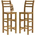 Produktbild: CASARIA® Tresenhocker Barstuhl Barhocker mit Lehne 2er Set Holz Küche Bar Hocker