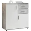 Produktbild: Carryhome Kommode Bobby, Grau, Weiß, Kunststoff, 1 Fächer, 2 Schublade(n) Schubladen, 80x82x35 cm, stehend, Wohnzimmer, Kommoden & Sideboards, Kommoden
