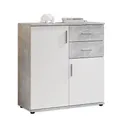 Produktbild: Stella Trading BOBBY Kommode in Beton-Optik, Weiß - Modernes Sideboard mit viel Stauraum für Ihren Wohnbereich - 80 x 82 x 35 cm (B/H/T)