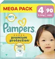 Produktbild: Pampers Premium Protection Größe 4, 90 Windeln, 9 kg - 14 kg, doppelter Schutz für Haut und gegen Auslaufen