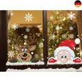 Produktbild: DERAYEE 6 Blätter gucken Santa & Rudolph Fenster haftet Schneeflocken statische