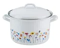 Produktbild: Riess, 0125-070, Fleischtopf mit Deckel, Durchmesser 22 cm, Inhalt 4.5 Liter, Country, SONDERDEKOR FLORA, Induktion