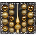 Produktbild: Weihnachtskugeln Mix Ornamente Glas mit Spitze, 19er Set, Farbe:gold - Gold