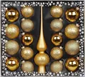 Produktbild: MAGIC Kugelsortiment Glas Dekor 19 TLG. mit Spitze Christbaumkugeln Christbaumschmuck Tannenbaum Deko Weihnachten Weihnachtskugeln Farbe: Gold