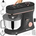 Produktbild: Küchenmaschine mit beheizbarer Rührschüssel 6,2L – RUHHY Planetenrührgerät 2000W 11 Geschwindigkeiten & Touchdisplay – Teigknetmaschine für Brot, Pizza, Kuchen & Gebäck (Schwarz und Gold)