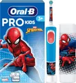 Produktbild: Oral-B Pro Kids 3+ Spiderman Elektrische Zahnbürste mit Reisetui, blau/rot