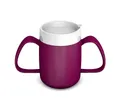 Produktbild: Ornamin Schnabelbecher 2-Henkel-Becher mit Trink-Trick und Schnabelaufsatz/Trinkaufsatz, 2-tlg., Kunststoff, Trinkhilfe l Spezial-Becher l bruchstabil l BPA-frei l Made in Germany