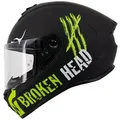 Produktbild: Broken Head Motorradhelm Adrenalin Therapy 4X Black-Green Matt, ein Helm für Adrenalin Junkies M (57-58 cm)