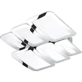 Produktbild: Deckenleuchte Chrom Deckenlampe led dimmbar Designleuchte Wohnzimmer, led 30W 2450Lm warmweiß, LxBxH 45,5 x 41 x 7,1 cm