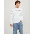 Produktbild: Jack & Jones Kapuzensweatshirt JJECORP Hoodie mit Logo und hohem Tragekomfort bedruckt, casual, regular fit, Baumwollmischung, Rundhals weiß L (52)