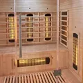 Produktbild: Artsauna Infrarotkabine Kiruna160 mit 6 Vollspektrum- & 3 Flächenstrahler, 3 Personen, 160x105x190 cm, LED Farblicht & Glastür, Infrarotsauna Sauna