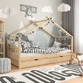 Produktbild: Vitalispa - Hausbett Design, Braun, 90x200 Cm Mit 2 Schubladen