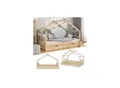 Produktbild: VitaliSpa Kinderbett Hausbett Kinderhaus Design NAT Lattenrost 90x200 Schublade