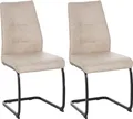 Produktbild: Moderne Esszimmerstühle in Lederoptik - gepolsterte Freischwinger mit robustem Metallgestell - pflegeleichte Schwingstühle mit atmungsaktiver Oberfläche,Farbe:Taupe;Menge:2 St.