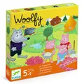 Produktbild: DJECO Woolfy – Kooperatives Gesellschaftsspiel, 5 bis 9 Jahre – alle vereinten gegen den Wolf – entwickelt Teamgeist und Strategie – 1 Tablett, 4 Figuren, 1 Kochtopf, 1 Haus, 3 Würfel – 2 bis 4