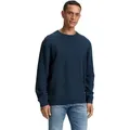 Produktbild: Tom Tailor Herren Rundhals Pullover STRUCTURED CREWNECK KNIT Regular Fit 1047570-38772 Real Blau Blau Twotone XL
