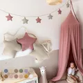 Produktbild: LILIMAUS Sternen Wimpelkette Stoff - 12 Farben - 100% Baumwolle Handmade Girlande - Musselin - Hausbett Deko für Mädchen & Jungen - Babyzimmer