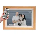 Produktbild: Denver Digitaler, Beigebraun, Holz, rechteckig, 28.9x20.8x2.5 cm, Europäischer Sicherheitsstandard, mit Touchscreen, Speicher über MicroSD Karte erweiterbar, Videofunktion, Wlan, steuerbar App, Rotation der Bilder möglich, Bilder und Zubehör, Bilderrahmen, Digitale Bilderrahmen