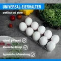 Produktbild: Universal-Eierhalter 46128 für Kühlschrank, Kühl-/Gefrierkombination, Einbaukühlschrank, für bis zu 10 Eier, standfest, Maße: 23,5x9,5x2,5cm (Länge x Breite x Höhe)