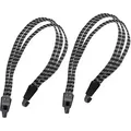 Produktbild: 2er Set 65cm Fahrrad Gepäckspanner | Spanngurt Gepäckträger | Fahrradträger Spanngummi | Gepäckgummi mit 2 Haken | Gepäckspanner schwarz-weß...