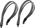 Produktbild: 2er Set 65cm Fahrrad Gepäckspanner | Spanngurt Gepäckträger | Fahrradträger Spanngummi | Gepäckgummi mit 2 Haken | Gepäckspanner schwarz-weß - Expander | Spannseil Fahrradgurt zur Ladungssicherung